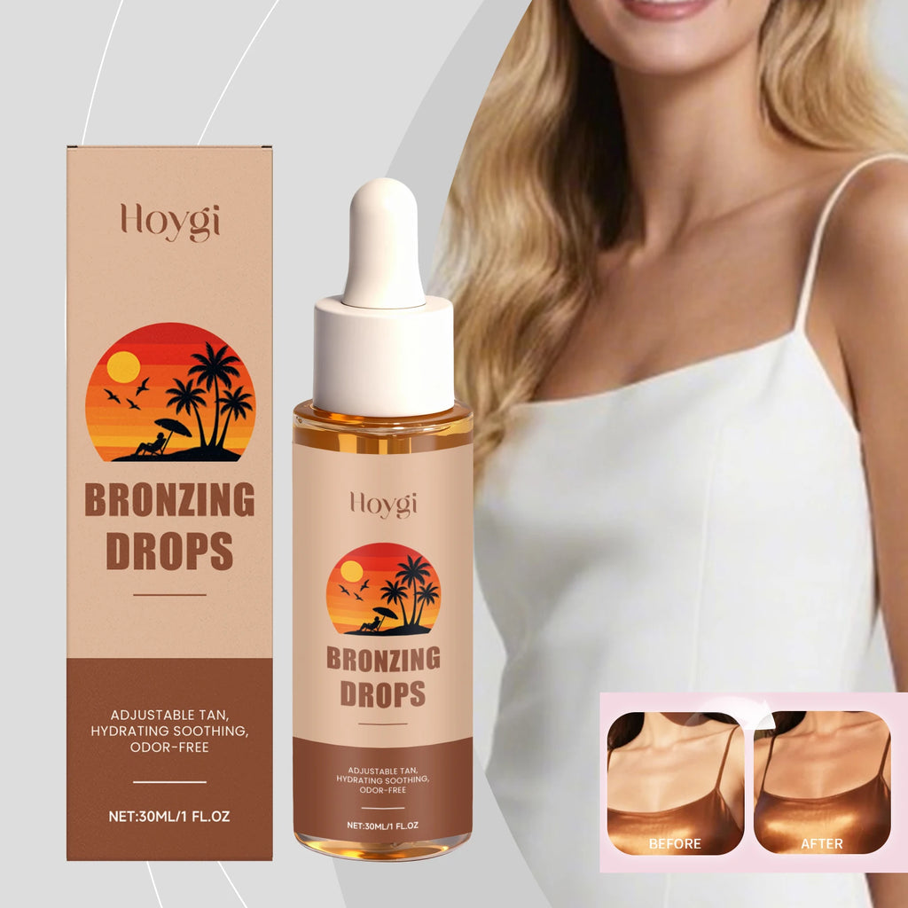 Sunless Tanning Drops Bronzing Drops for Face Gradual Natural-Looking Tan Mixable with Moisturizer Hydrating & Nourishing Vegan Oasis Select