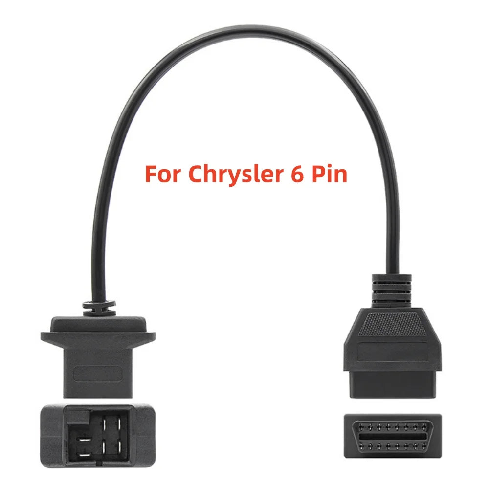 6-Pin OBD1 to OBD2 Adapter Cable for Chrysler Jeep Dodge OBD Diagnostic Adapter Oasis Select
