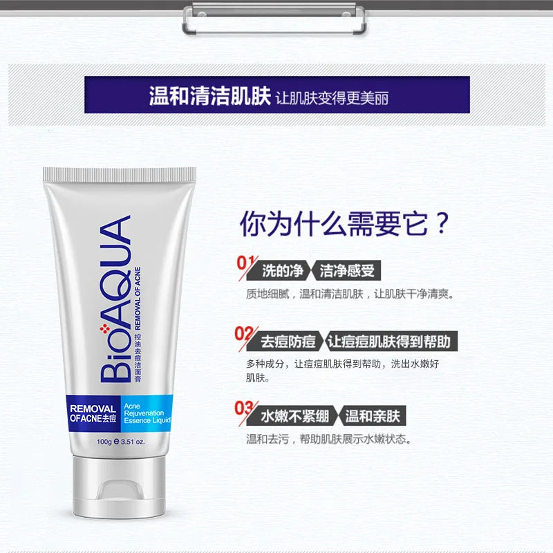 BIOAQUA Anti-Acne Foaming Face Wash – Blackhead & Wrinkle Foaming Facial Cleanser Oasis Select