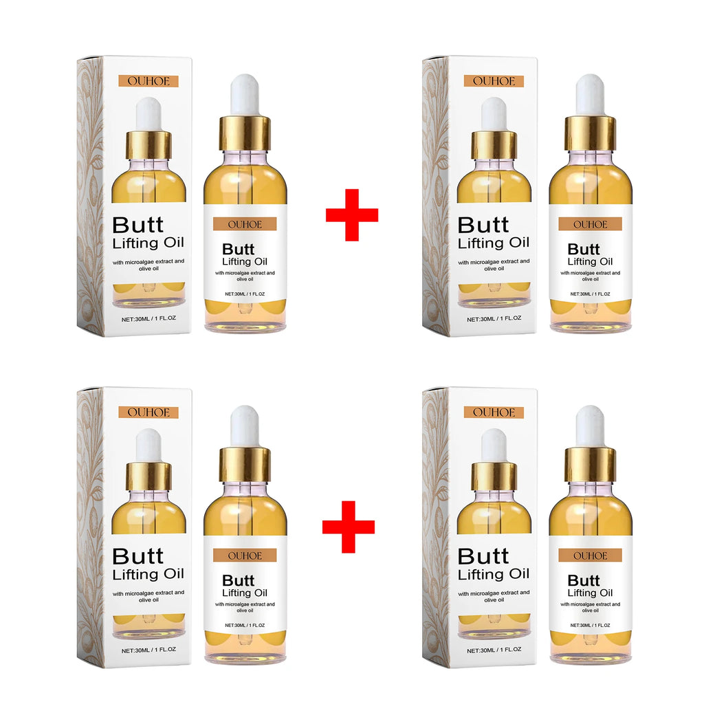 OUHOE Butt Lifting Oil 30ml Firming Serum, Hip Lifting & Tightening Massage Oil for Elasticity & Moisturizing Butt Care Body Oil Oasis Select 4pcs