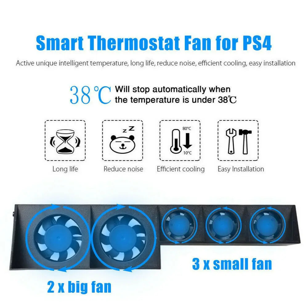 PS4 / PS4 Pro / PS4 Slim Cooling Fan | USB Turbo Cooler DC 5V