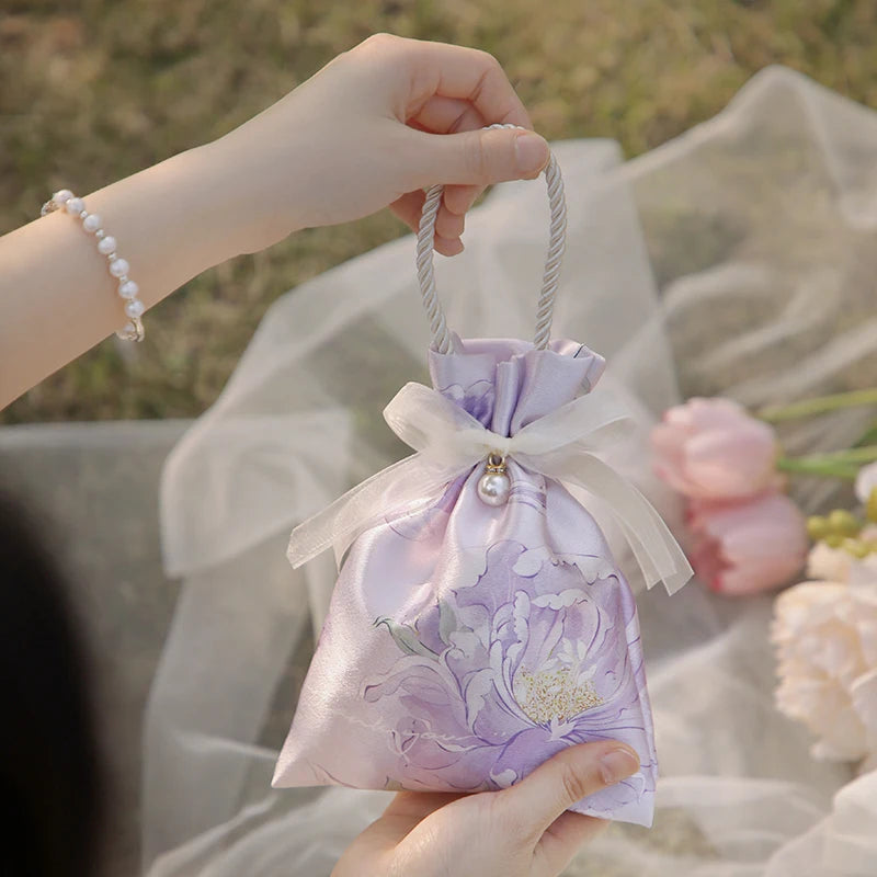 Vintage Floral Drawstring Candy Gift Bags – Wedding & Shower