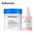 Lakerain 2Pcs Set 0-Pore Toner Pad & Salmon PDRN Pink Peptide Facial Serum Deep Moisturizing Glow Korean Facial Skin Care Kit Oasis Select SET 1