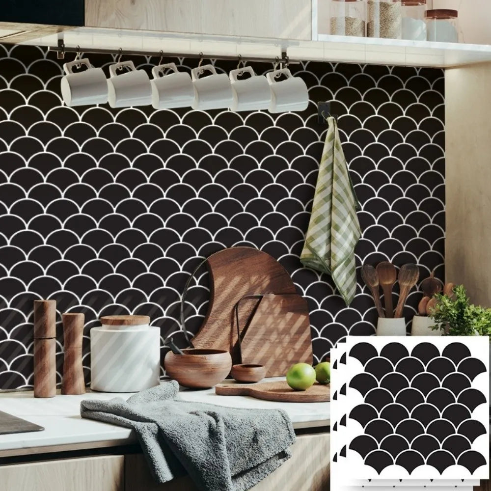 3D Fish Scale Peel & Stick Wall Tiles | Waterproof PVC Sticker