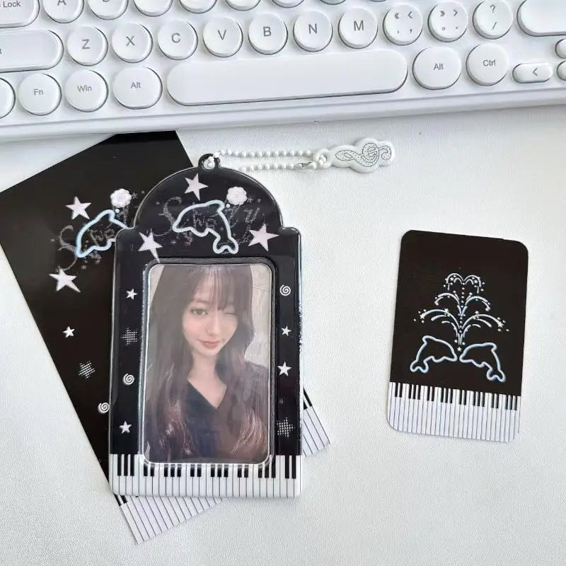 Idol Photo Card Holder Transparent Display Case for Star Chaser Campus Meal Card Storage Pendant Accessory Oasis Select A3