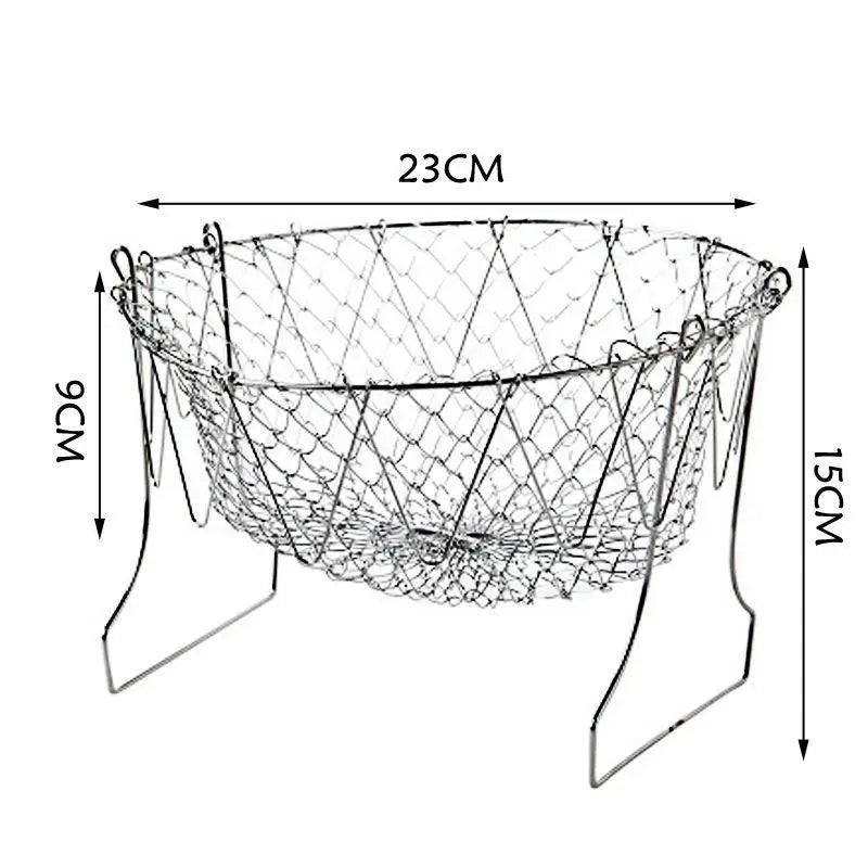 1pcs Stainless Steel Foldable Multifunctional Fryer Basket French Fry Strainer Kitchen Appliance Is Durable Oasis Select 1pcs