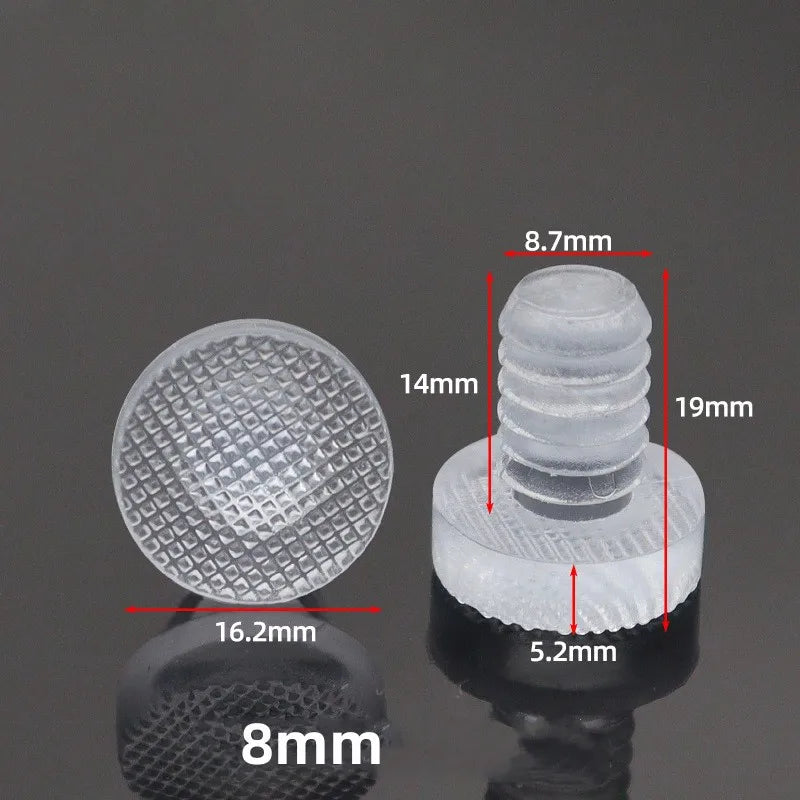 20pcs Transparent Rubber Screws Hole Plugs Anti collision Embedded Cabinet Door Bumpers Anti-slip Foot Pad Furniture Fasteners Oasis Select 8mm