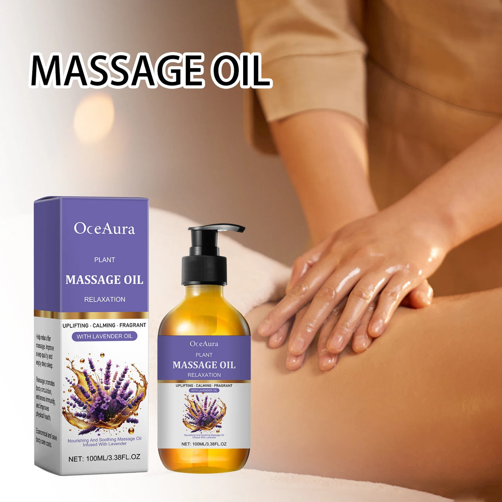 Lavender Essential Oil Moisturizing Body Skin Smoothing Soft Stress Relief Muscle Sore Help Sleep Spa Relaxing Massage Oil Oasis Select