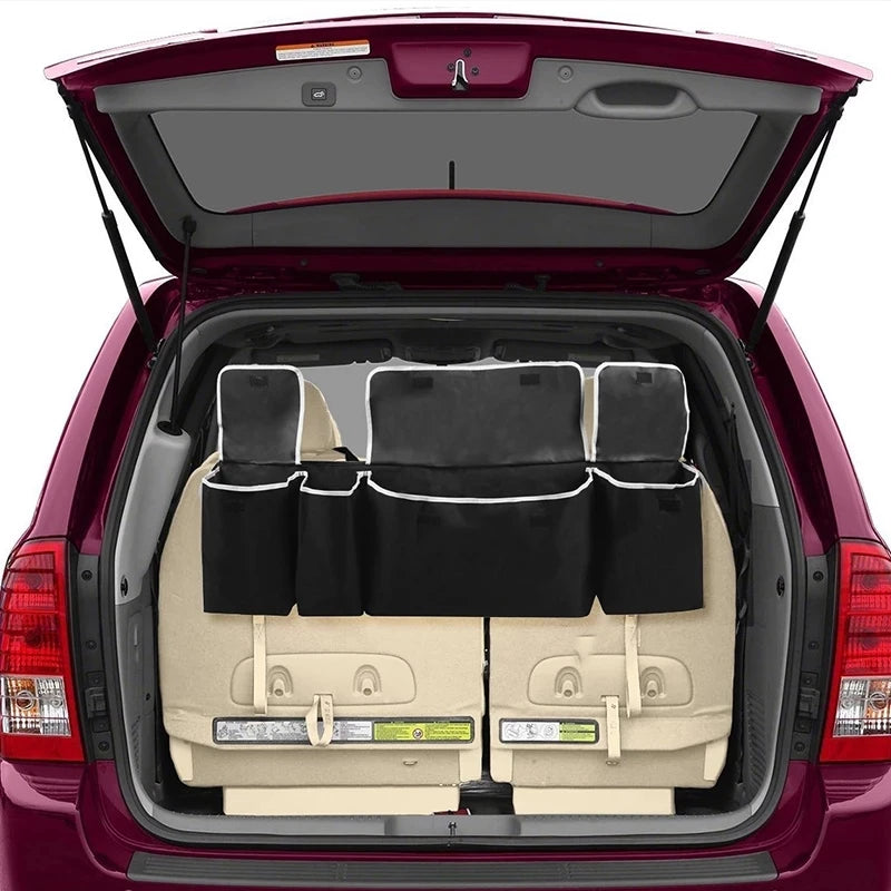 Car trunk storage bag SUV car seat back hanging bag Multi functional storage mesh bag Car interior storage items Oasis Select