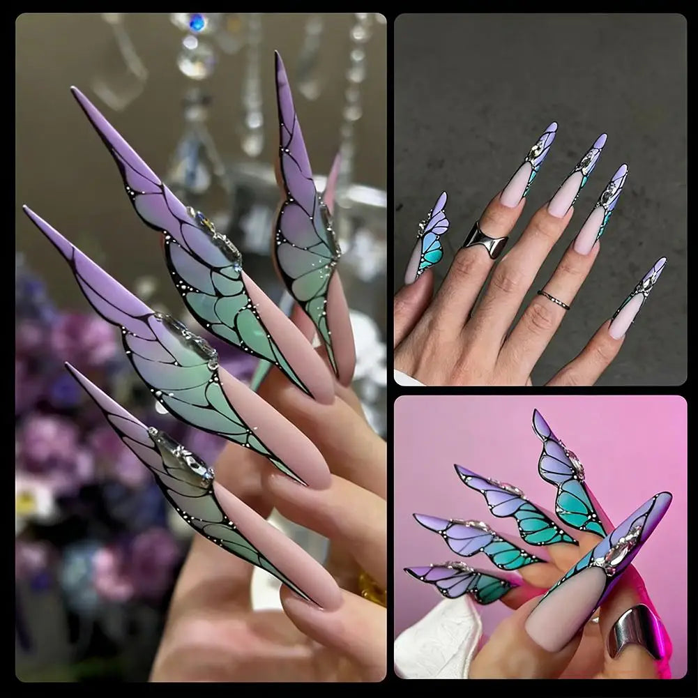 Extra Long Butterfly Nail Dual Forms 150pcs Extended Length Reusable Gel Extension Molds Guildelines Polygel Tips For Nail Art Oasis Select
