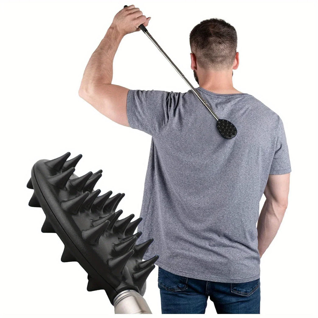Extendable Cactus Back Scratcher with 1/4-inch & 1/2-inch Spikes, Retractable One-Hand Itch Stick for Men & Women, Durable PVC Oasis Select