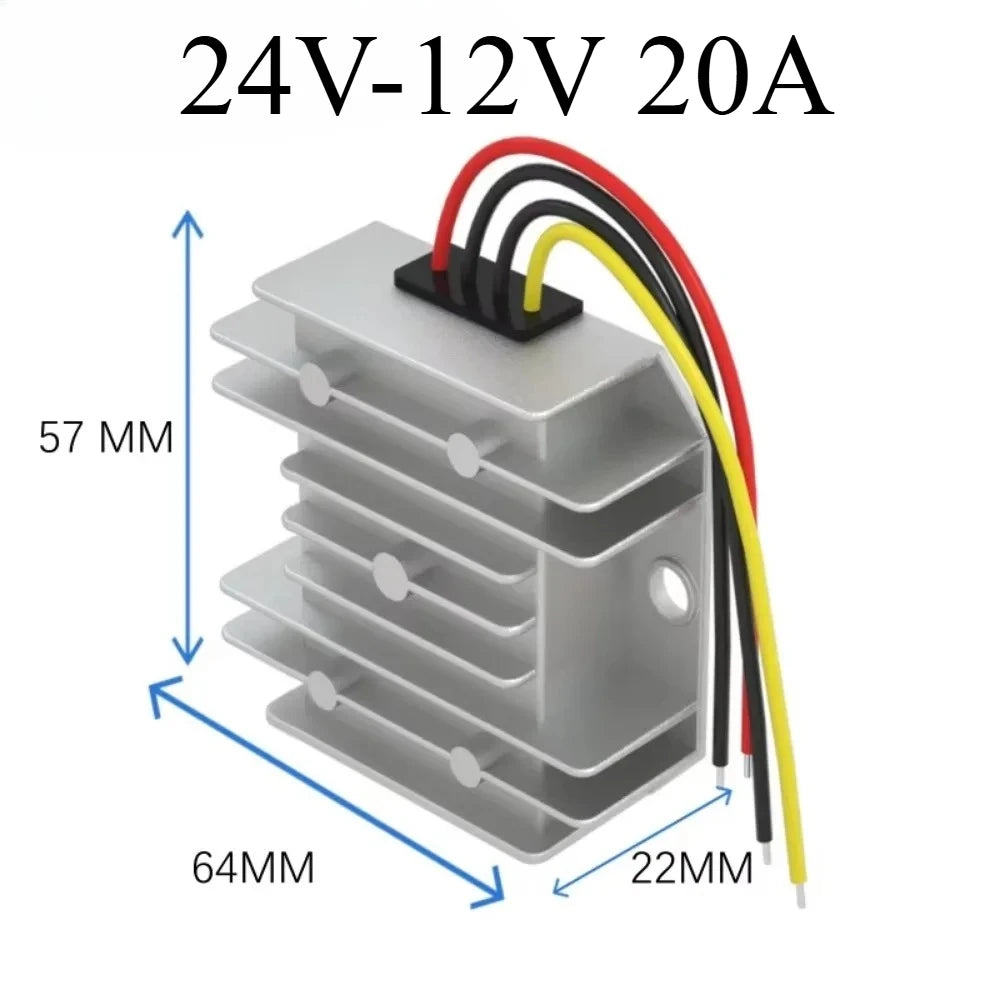 24V to 12V 10A 15A 20A 30A Step Down Converter 24V-12V DC DC Buck Voltage Regulator for Cars Boat Solar Switching Power Supply Oasis Select 24V-12V 20A
