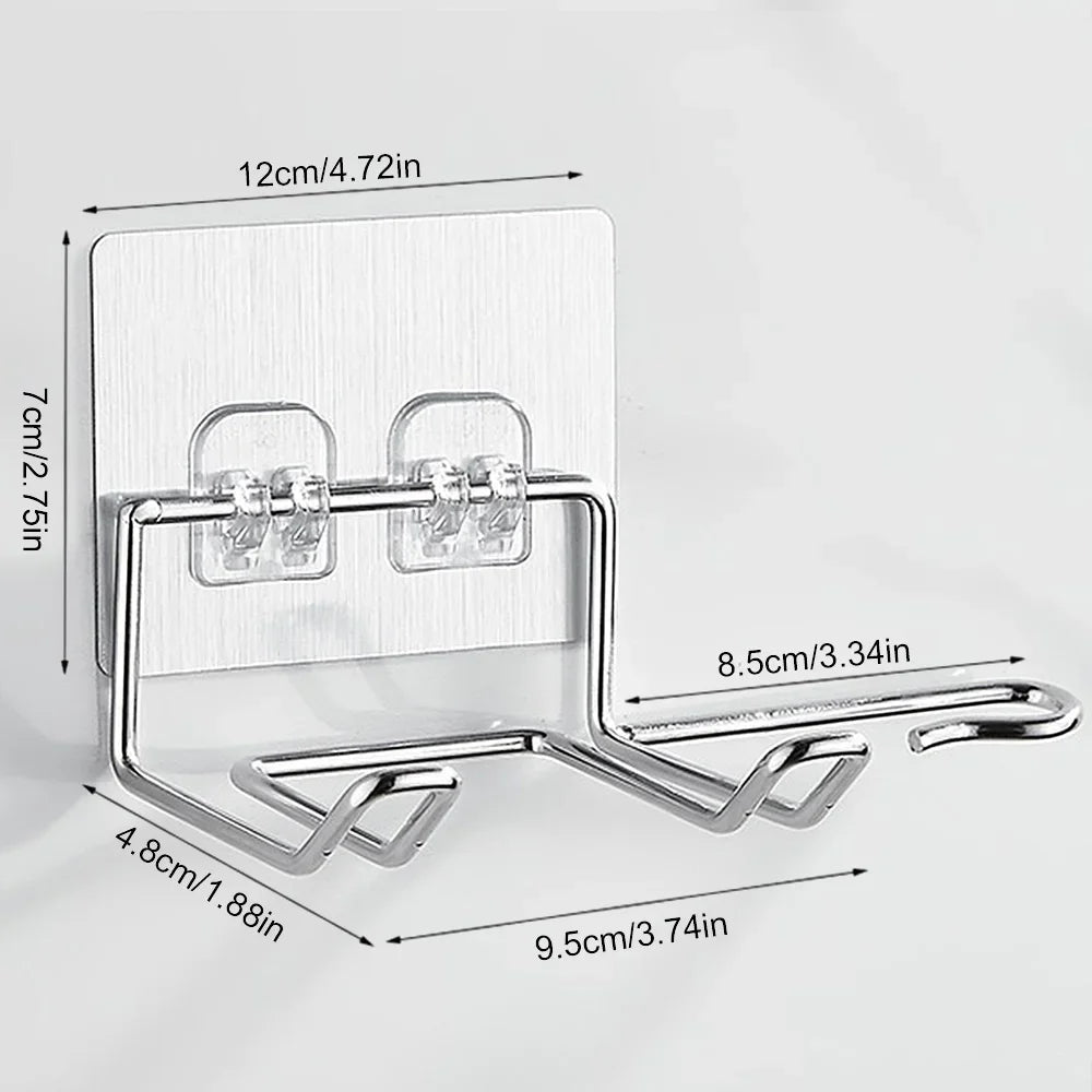 Hair Dryer Holder Rack Wall Mounted Hair Straightener Dryer Holders Bathroom Organizer Storage Rack Shelf Bathroom Accessories Oasis Select Silver