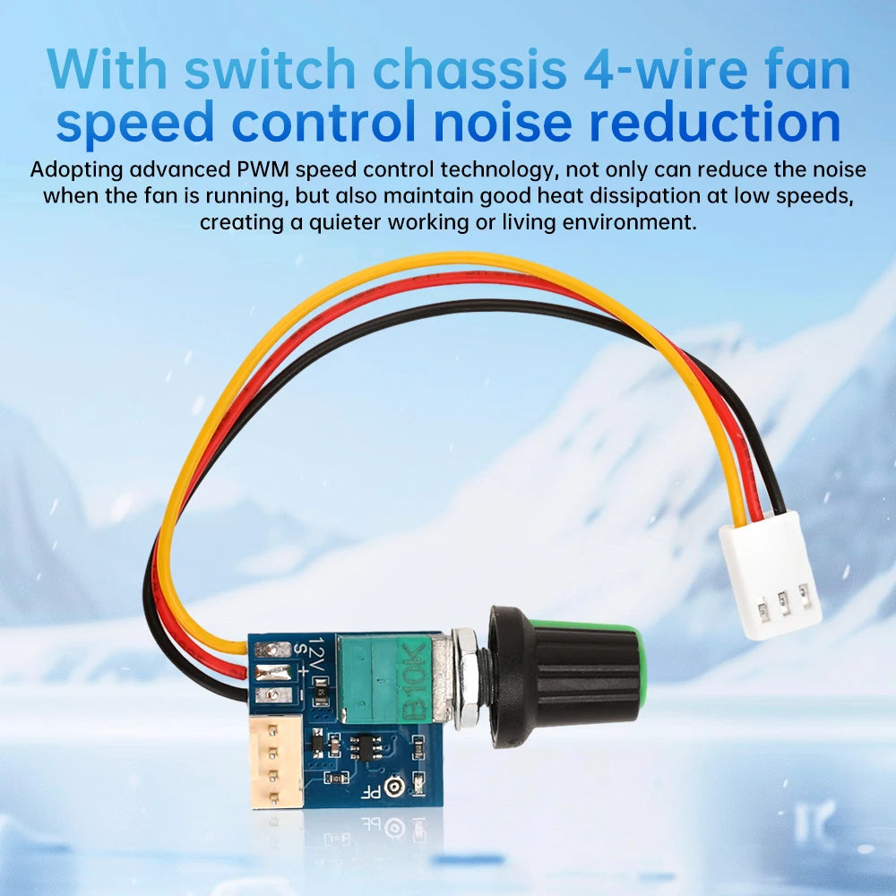 DC 5-12V Manual 4-Wire PWM Fan Governor Module Switch Chassis Speed-Control Motor Noise-Reduction Controller Board Power Supply Oasis Select