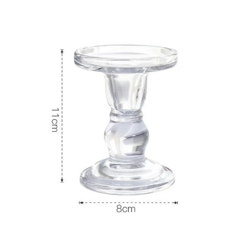 Simple Candle Cup Holder Transparent European Candlestick Empty Cups Candles Glass Light Jar Wedding Restaurant Candle Container Oasis Select Cup Holder