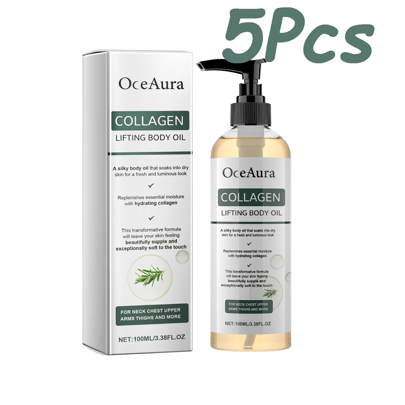 Collagen Lifting Body Oil Hydrating Tightening Whole Body Massage Essential Oil Lifting Firming Body Oil for Dry Skin Moisturize Oasis Select 500ml Boxed