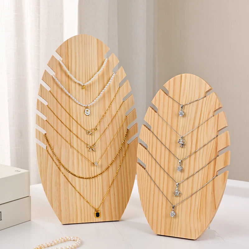 1pc wooden necklace large/small display rack, leaf shaped jewelry storage rack, desktop necklace bracelet display rack Oasis Select