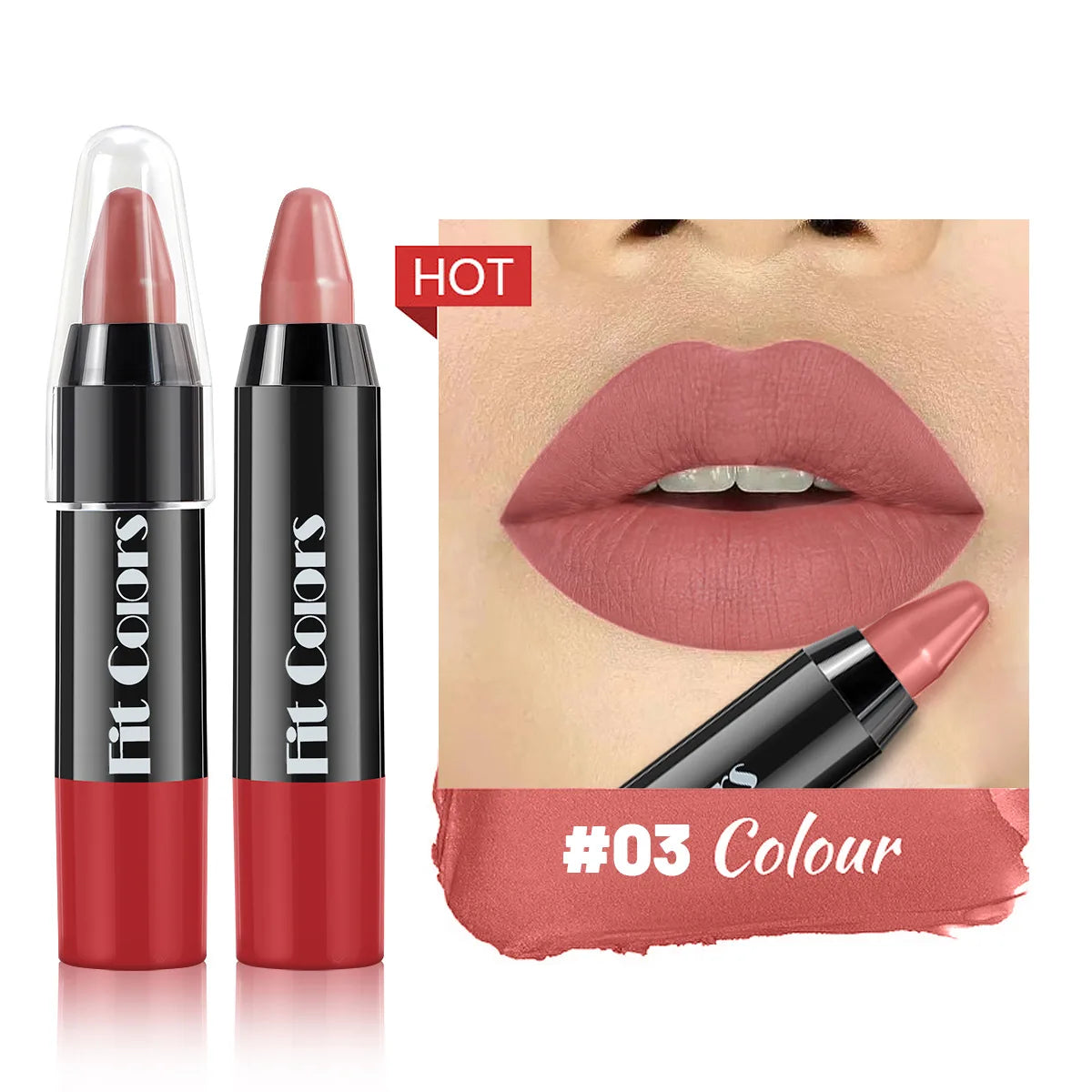 Waterproof Matte Lip Liner Pen Grey Pink Nude Non Stick Cup Long Lasting Contour Tint Crayon Lipstick Sexy Red Makeup Cosmetic Oasis Select 03 Full Size