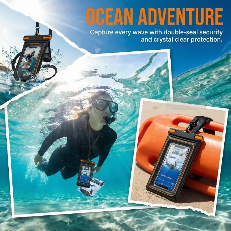Double Space Waterproof Pouch for Phones Secure Dry Bag for Universal Compatibility Beach Pool Use Oasis Select