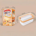 Premium Butter Dish Box Set with Cheese Slicer, Refrigerator Storage, Kitchen Knife, and Lid Oasis Select Orange