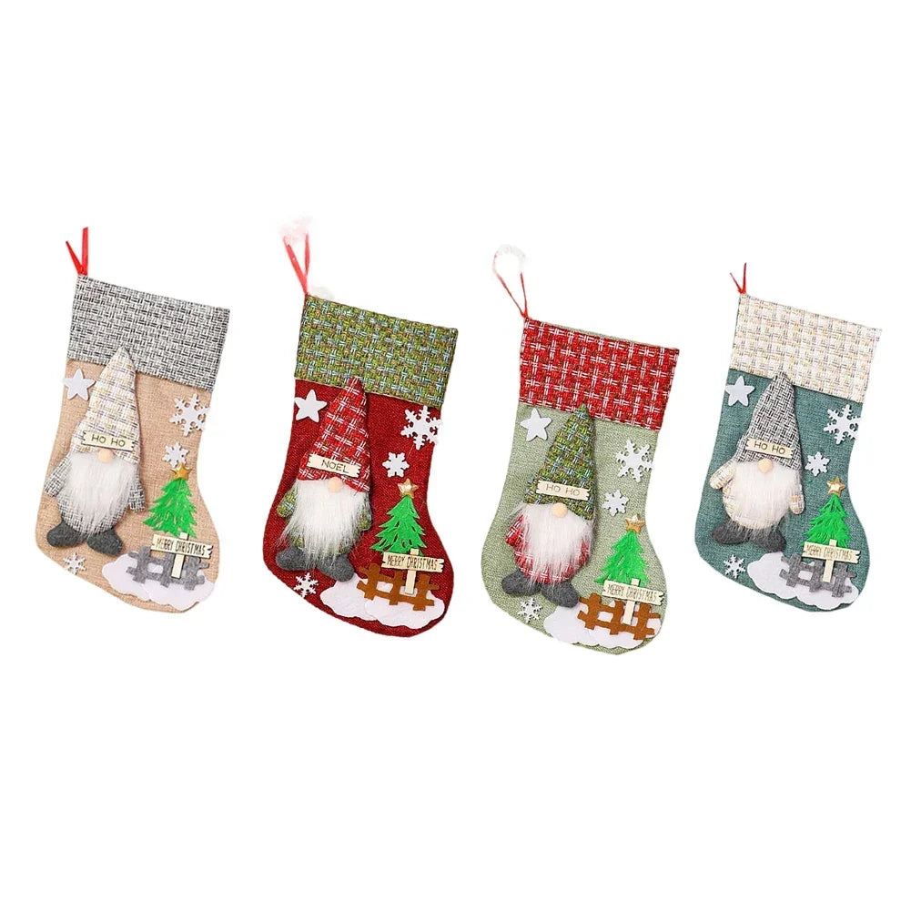 4 Plush Christmas Stockings With 3D Gnome Design For Festive Decor Christmas Ornaments For Xmas Trees Home Decor Oasis Select A China Mainland
