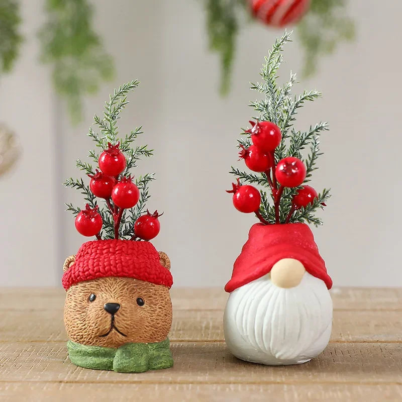 Santa Claus Figurine Christmas Decor Snowman Ornament for Home Table Centerpiece Mantelpiece Shelf Winter Holiday Decoration Oasis Select