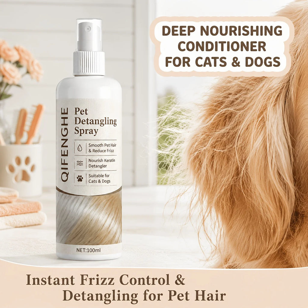 Pet Detangler Spray for Dogs & Cats – Coconut Oil & Vitamin C