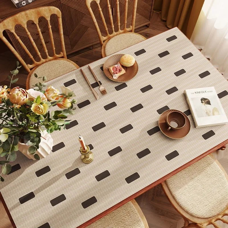 American Retro Tablecloth Waterproof Oil Resistant Scald Resistant and Washable Table Mat Premium Leather Coffee Table Cloth Oasis Select 70x140cm 4
