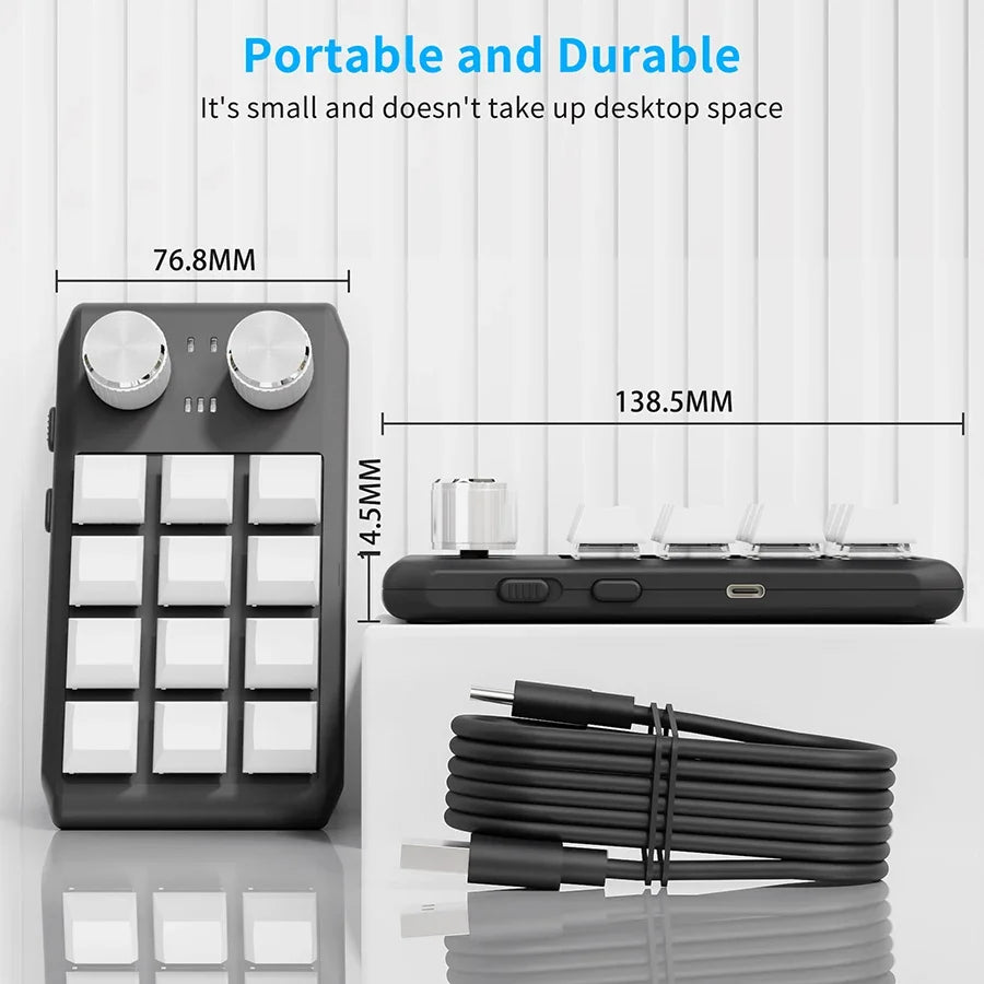 12-Key Macro Mechanical Keyboard Bluetooth 2.4G 3-Mode Macropad Mechanical Macropad Oasis Select