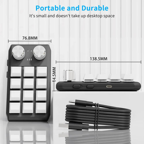 12-Key Macro Mechanical Keyboard Bluetooth 2.4G 3-Mode Macropad Mechanical Macropad Oasis Select