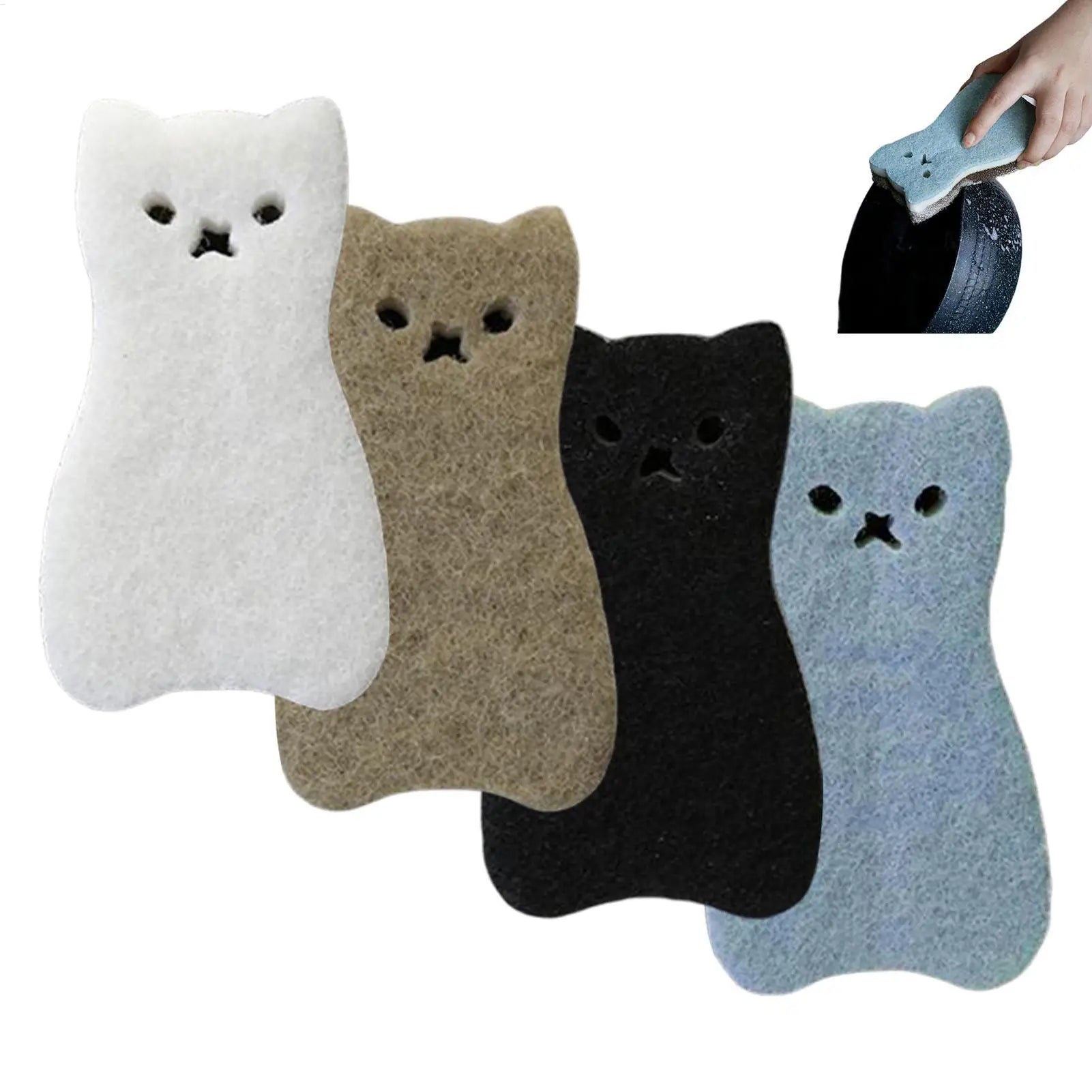 Cat Cleaning Sponge Kitchen Scrub Sponges Cat Cleaning Sponge Dishwashing Scrubber Non-Scratch Dish Washing Pad Kitchen Scrubber Oasis Select