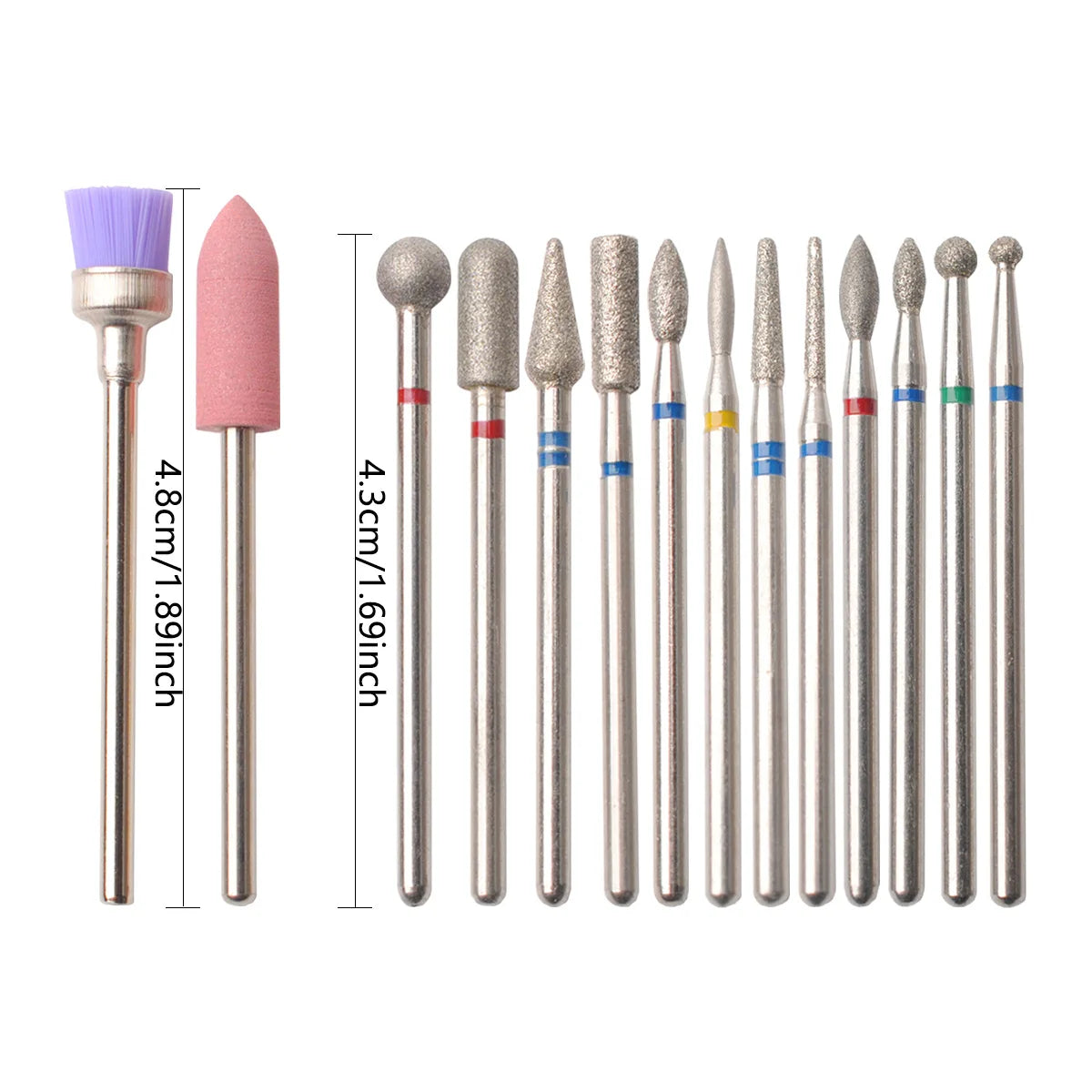 14pcs/set Nail Drill Machine Bit Nail Gel Removal Polishing Tools Pedicure Manicure Rotary Grinding Buffer Polisher Oasis Select