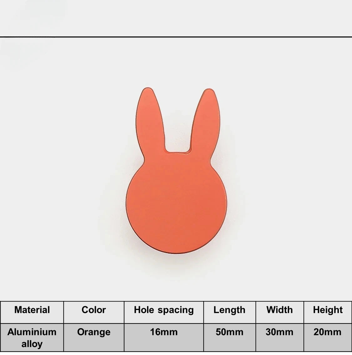 Love Rabbit Cartoon Children's Room Handle Color Matching Cabinet Door Handle Kitchen Cabinet Shoe Cabinet Wardrobe Door Handle Oasis Select Orange 50mm