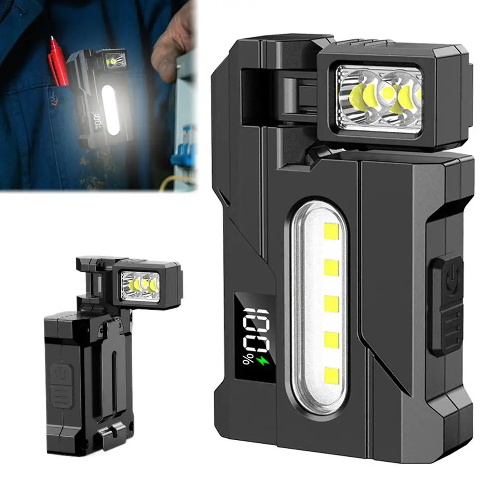 USB Rechargeable Flashlight Work Light – 7 Modes, Warning Strobe Multifunctional Flashlight Oasis Select