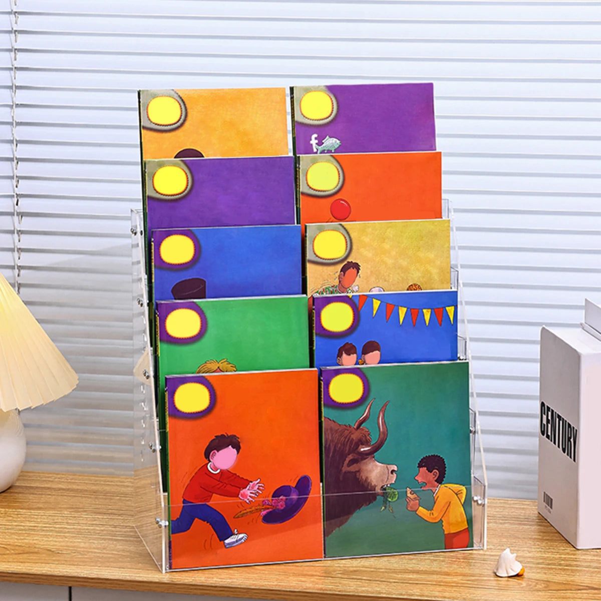 1pc Stepped Acrylic Multi-Layer Book Picture Book Display Storage Rack Multi-Purpose Detachable Practical Bookshelf Organizer Oasis Select