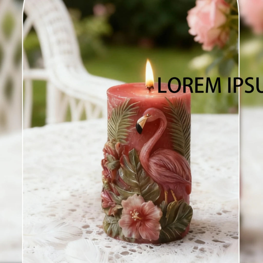Flamingo 3D Relief Scented Candle Silicone Mold DIY Flamingo Ornament Silicone Mold For Home Decor Oasis Select
