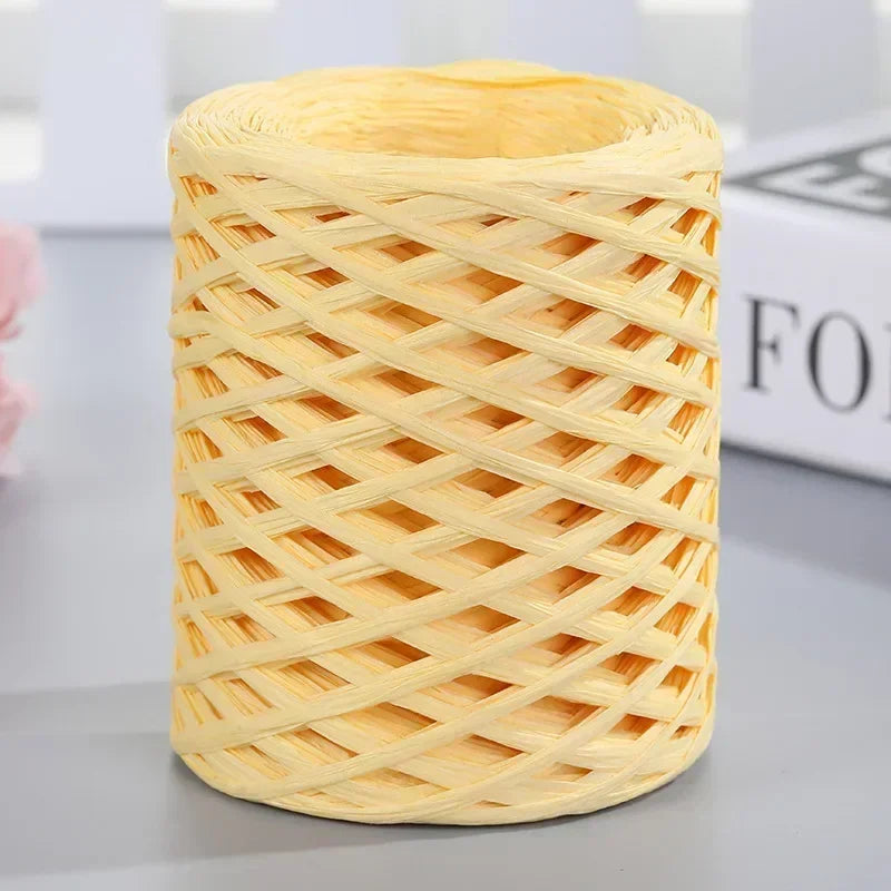 Natural Raffia Straw Yarn 200M Roll For Knitting Crocheting Paper Threads DIY Handmade Summer Sunhat Beach Bag Material Oasis Select 08