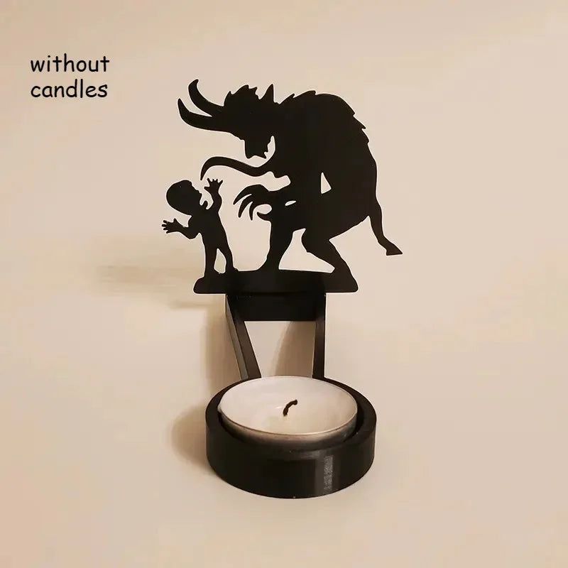 Halloween Decoration Home Halloween Projector Shadow Movie Props Halloween Ornaments Horror Candle Holder Candlestick Ornaments Oasis Select A
