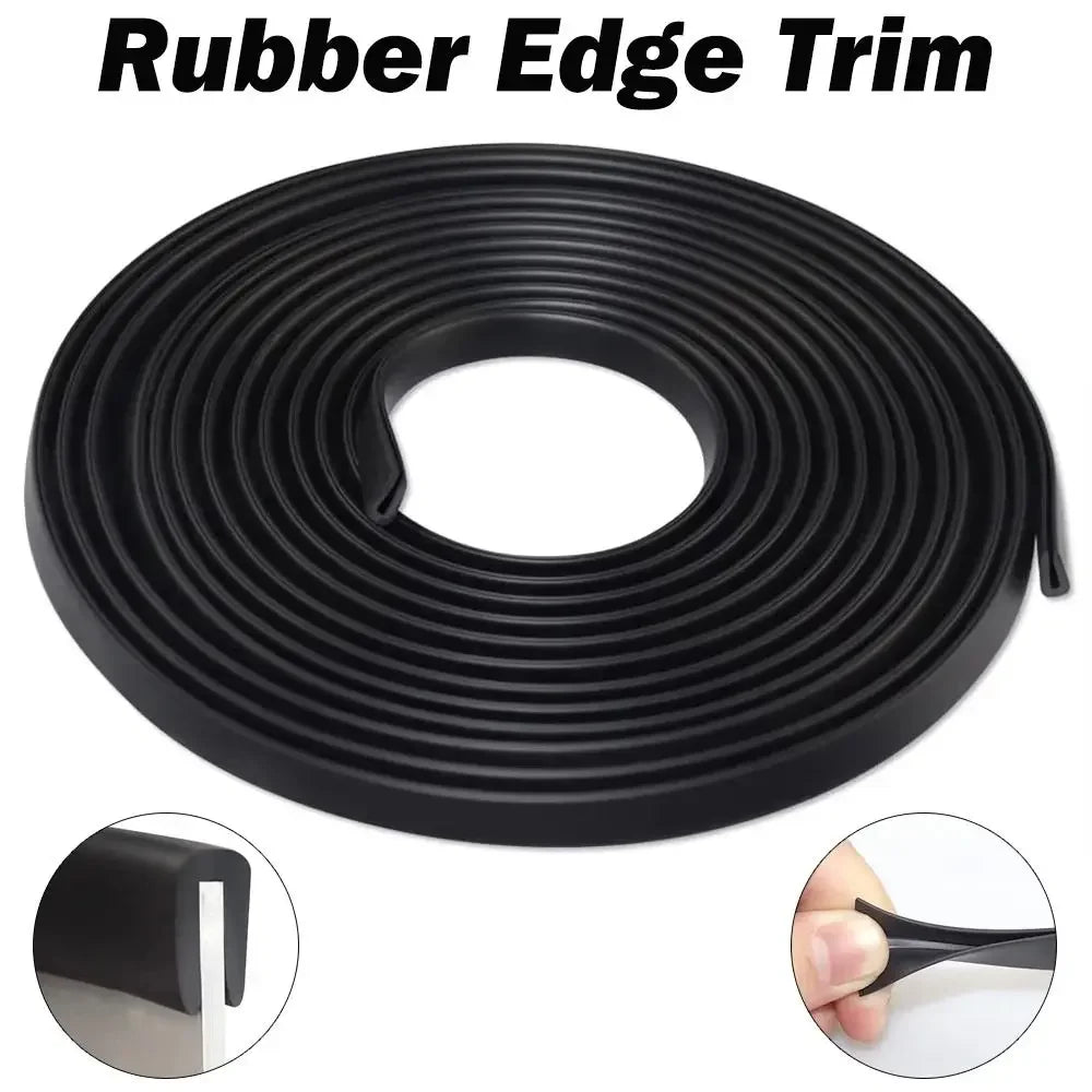 Black U-Shape Rubber Edge Trim Seal Strip 3M | Door & Car Guard