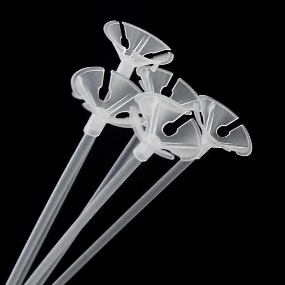100pcs Transparent Balloon Sticks & Cups | Reusable Party Holders