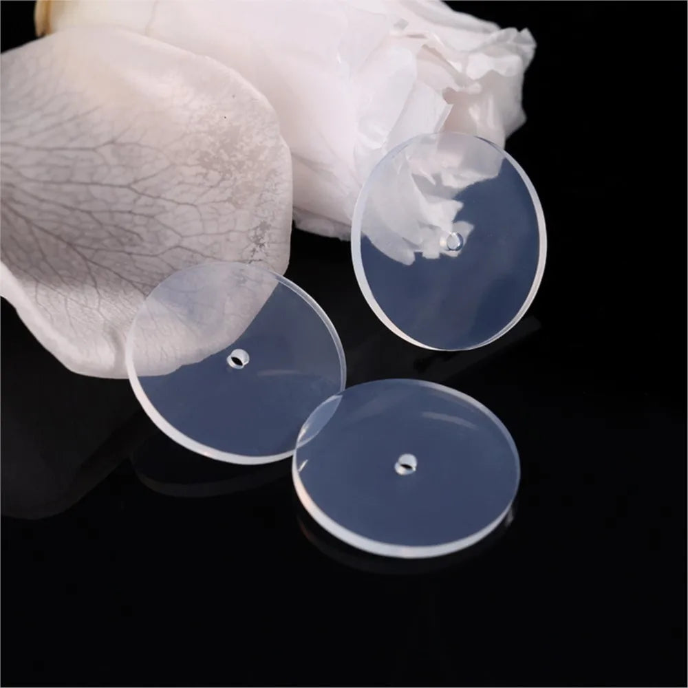 50pcs Clear Piercing Disc Pad Stabilizer Silicone Earrings Back Stopper Earlobe Support Patches for Piercing Bump Hypoallergenic Oasis Select
