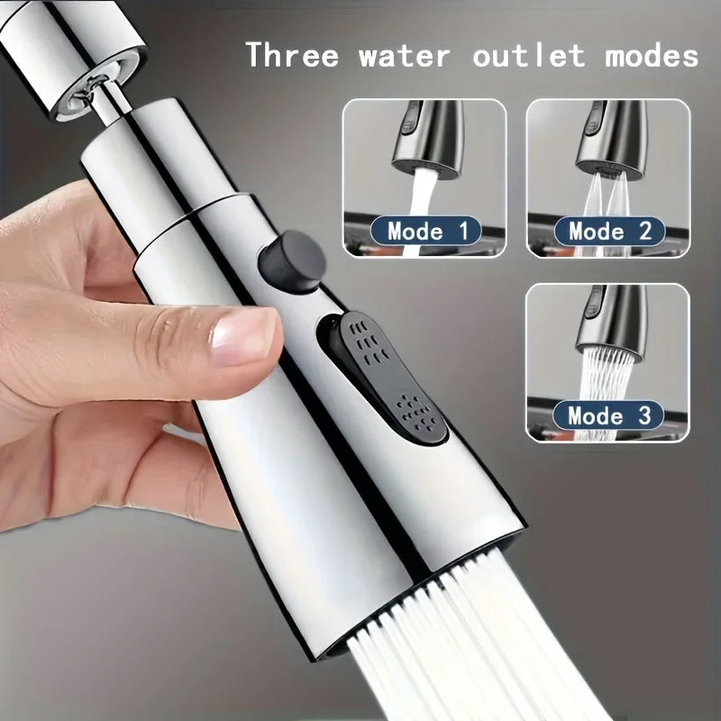 Faucet Extender Metal Alloy 360 Rotation Sprayer Kitchen Taps Three Modes Head Water Saver Anti-Splash Tap Booster Shower Faucet Oasis Select