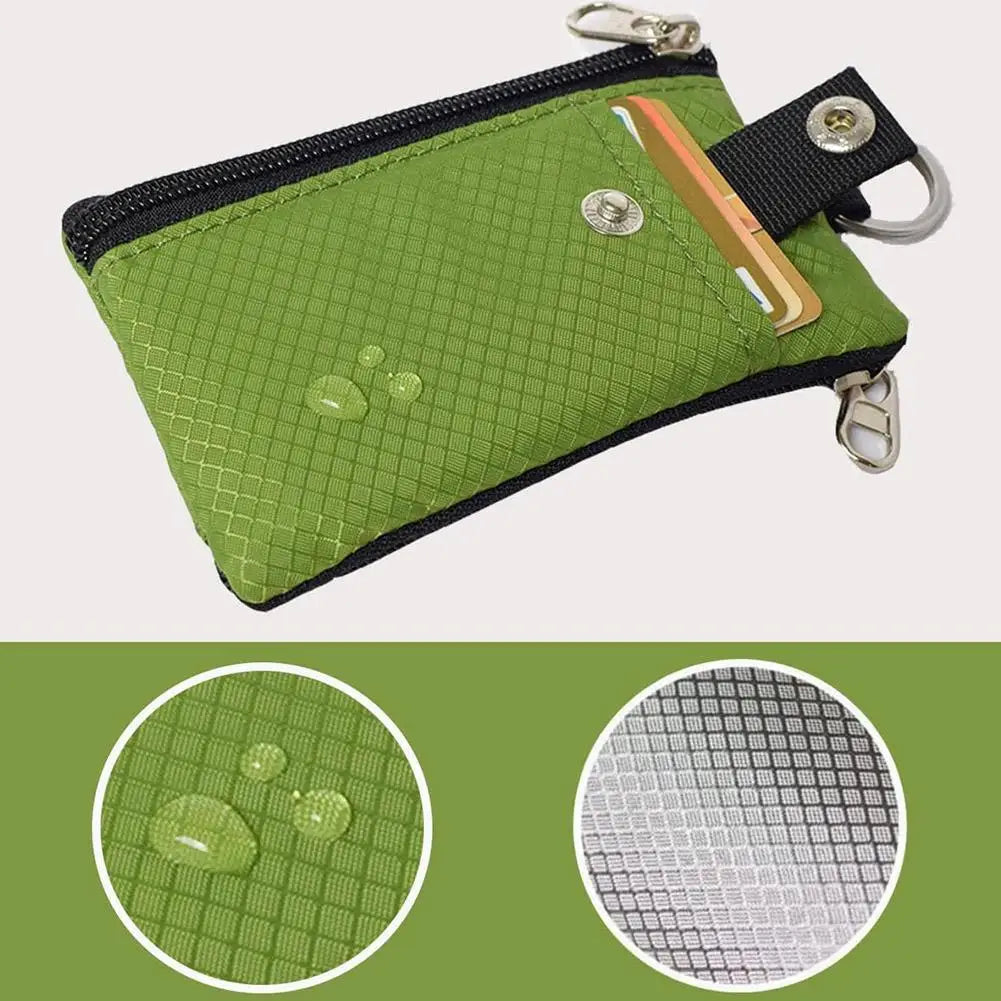 Mini Slim Zipper Keychain Wallet – Water-Resistant Card Holder