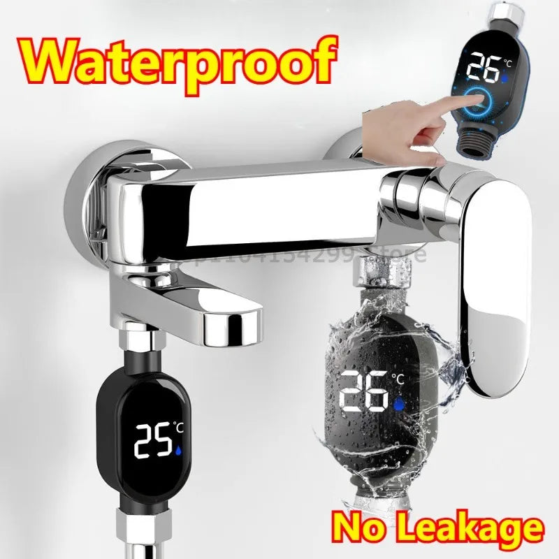 Black Bathroom Led Display 0℃~99℃ Home Water Shower Thermometer Water Accurate Temperature Measurement Meter Bathroom Oasis Select