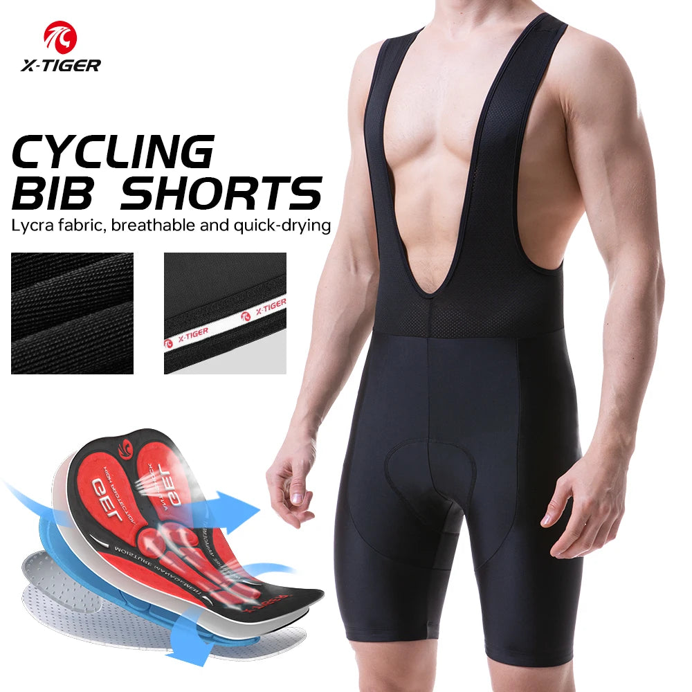X-TIGER Cycling Bibs Shorts Bike Tights Triathlon 5D Gel Padded Pro Lycra Bicycle Shorts Breathable Man Mountain Biking Shorts Oasis Select