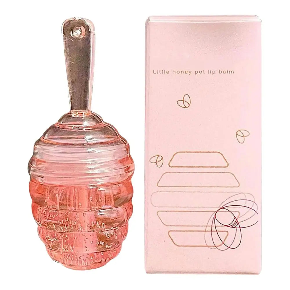 Lovely Honey Pot Lip Oil Lip Gloss Lip Balm Hydrating Lip Balm For Lip Care Moisturizing Clear Lip Oil Liquid Lipstick Oasis Select peachs flavor China Mainland