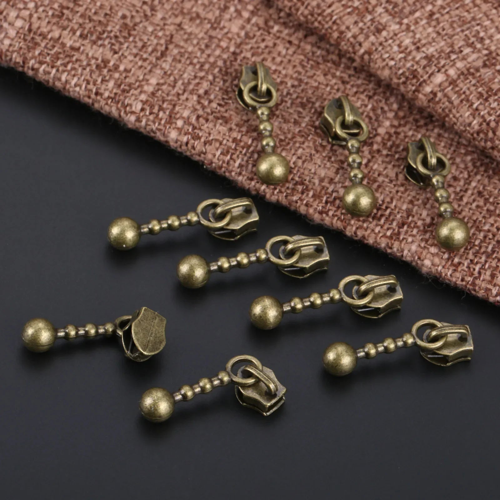 20Pcs 21mm Retro Design metal Zipper Sliders Antique Bronze Zipper Repair Craft Sewing Supplies Accessories DIY Craft Durable Oasis Select