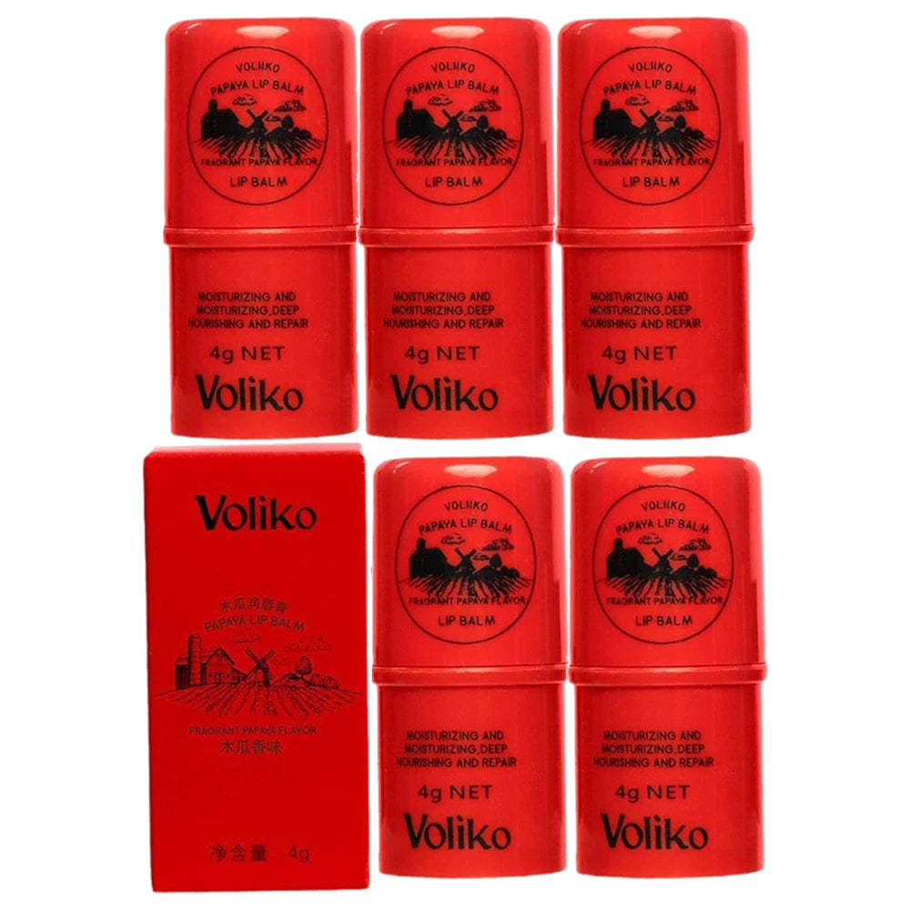 1/5/10PCS Papaya Lip Balm Hydrating Lip Moisturizer Long Lasting Moisturizing Lipstick Natural Papaya Cream Lip Care Makeup Oasis Select 5PCS