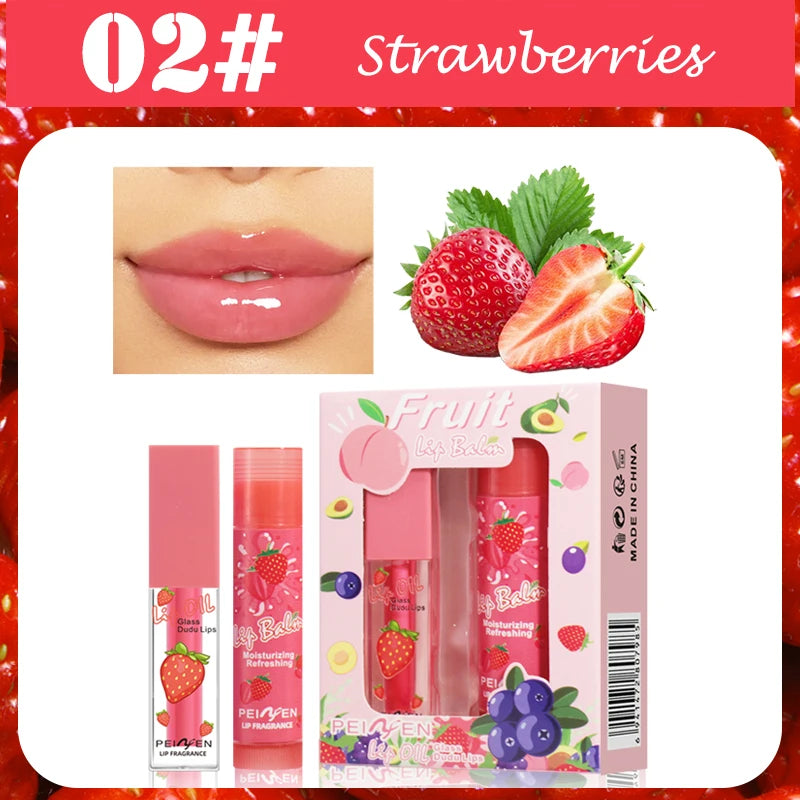 Fruit Lip Oil Set – Moisturizing Nourishing Lip Care Gift Lip Oil Gift Set Oasis Select Strawberries