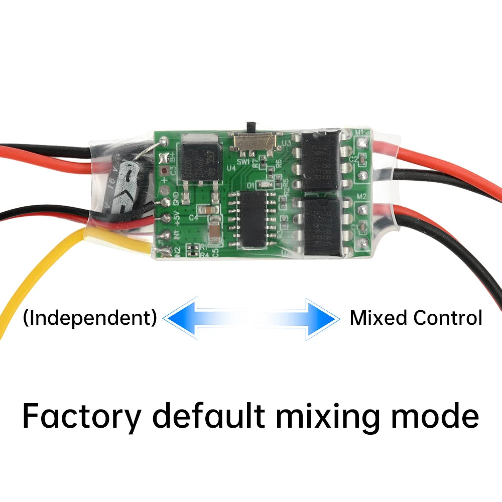 Dual Channel Bidirectional ESC Brushed Electric Speed Controller RC Model Ship Tank Tracked Vehicle 2S 3S Lithium Battery 5A Oasis Select Default Title